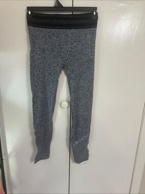 bebe Girls' Gray Seamless Leggings with Sparkle Waistband